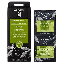 Apivita Express Beauty Olive hĺbkovo čistiaci peeling na tvár 2 x 8 ml