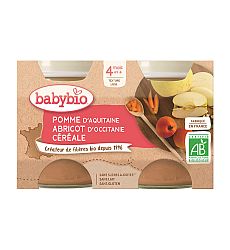 Babybio jablko marhuľa cereálie 2 x 130 g