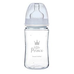 Canpol babies Fľaša širokým hrdlom ROYAL BABY modrá 240 ml