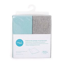 Ceba Poťah Na Podložku 2ks 80 Light Grey Melange Turquoise 50 x 70