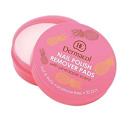 Dermacol Odlakovacie tampóny na nechty s vôňou ananásu Nail Polish Remover Pads 32 ks