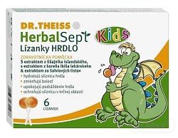 Dr.Theiss HerbalSept Kids lízanky hrdlo 6 ks