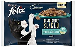 FELIX Deliciously sliced Multipack 12(4x80g) losos/ tuniak/ treska/ platesa v želé