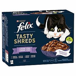 FELIX TASTY SHREDS Multipack 6(12x80g) hovädzie/kura/losos/tuniak v šťave