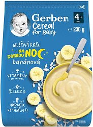 Gerber Cereal mléčná kaše banánová Dobrou noc 230 g