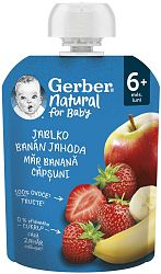 Gerber Natural Kapsička Jablko banán a jahoda ovocná 90 g