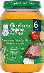 Gerber Organic zelenina s teľacím mäsom 190 g