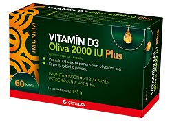 Glenmark VITAMÍN D3 Oliva 2000 IU Plus, 60 kapsúl