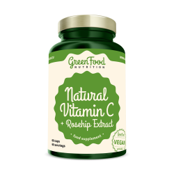 GREENFOOD NUTRITION Natural vitamín C + extrakt zo šípok 60 kapsúl