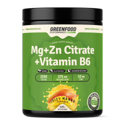 GreenFood Performance Mg + ZN Citrate + Vitamin B6 420 g Juicy Mango