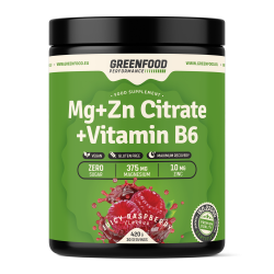 GreenFood Performance Mg + ZN Citrate + Vitamin B6 420 g Juicy Raspberry