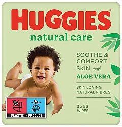 HUGGIES Vlhčené obrúsky Natural Triplo 3 x 56 ks