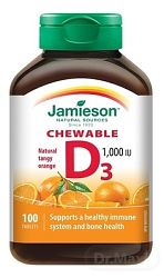 Jamieson D3 Vitamín 1000 IU pomaranč 100 tabliet