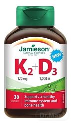 Jamieson Vitamin K2 120 mcg + D3 1000 IU 30 ks