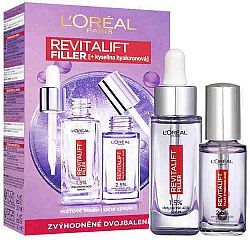 L’Oréal Paris Revitalift Filler rozjasňujúce očné sérum s kyselinou hyalurónovou 20 ml + sérum proti vráskam s kyselinou hyalurónovou 30 ml