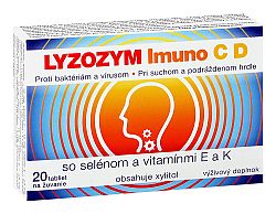 Lyzozym Imuno C D so selénom a vitamínmi E a K 20 žuvacích tabliet