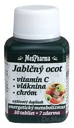 MedPharma JABLČNÝ OCOT VIT C VLÁKNINA CHRÓM 30+7 tabliet 37 ks