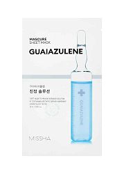 Missha Mascure Calming Solution Sheet Mask Guaiazulene Textílna maska na upokojenie 27 ml