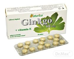 Naturica Ginkgo 60 mg Vitamín E 30 tabliet