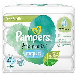 Pampers Harmonie Aqua vlhčené obrúsky 4 balenie = 192 obrúskov