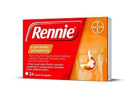 Rennie s príchuťou pomaranča 680 mg/80 mg žuvacie tablety tbl. mnd. 24 x 680 mg/80 mg