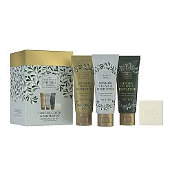 Scottish Fine Soaps Ginger, Clove & Mistletoe sprchový gél 75 ml + tuhé mydlo 40 g + krém na ruky 75 ml + telové maslo 75 ml