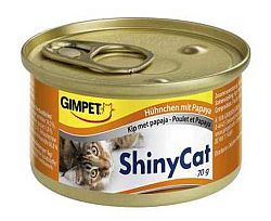 Shiny Cat Konzerva Kura+Papája 70g