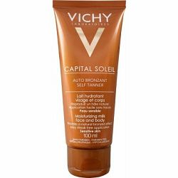 Vichy Ideal Soleil Auto Bronzant hydratační samoopalovací mléko na obličej a tělo 100 ml