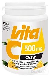 Vitabalans Vita C 500 Mg Chew žuvacie tablety s mandarínkovo-pomarančovou príchuťou 150 ks