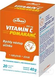 Vitar Vitamin C 300 mg+rakytník+zinek sáčky 20 x 2 g