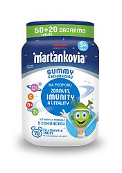 WALMARK Marťankovia GUMMY s Echinaceou príchuť jahoda a čerešňa 70 tabliet