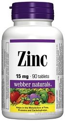 Webber Naturals Zinok 15 mg 90 tabliet glukonát