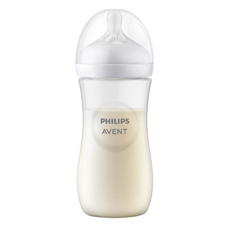 Avent Natural Response priehľadná fľaša s cumlíkom pre podporu rytmu pitia 330 ml