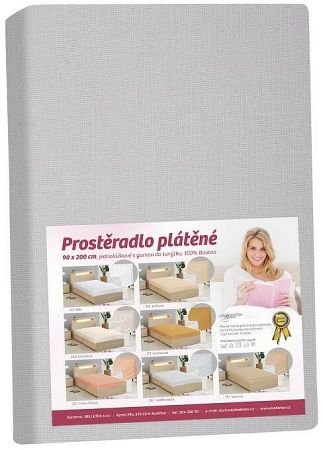 Bellatex Plátené prestieradlo s gumou svetlosivá 90x200