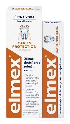 Elmex Caries Protection ústna voda 400 ml + Caries Protection zubná pasta 75 ml