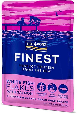 Fish4Dogs Finest s bielou rybou a lososom 100 g