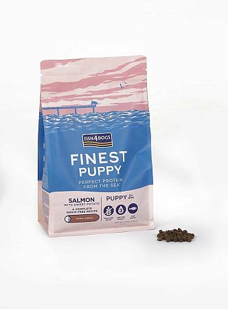 FISH4DOGS Granule malé pre šteniatka Finest losos so sladkými zemiakmi 1,5 kg, 2m+