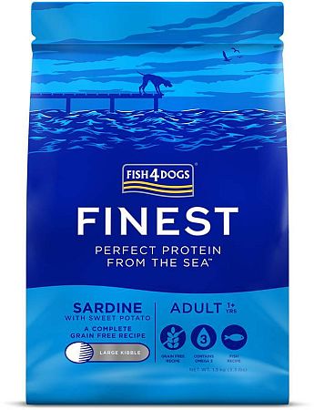 FISH4DOGS Granule veľké pre dospelých psov Finest sardínka so sladkými zemiakmi 1,5kg, 1+