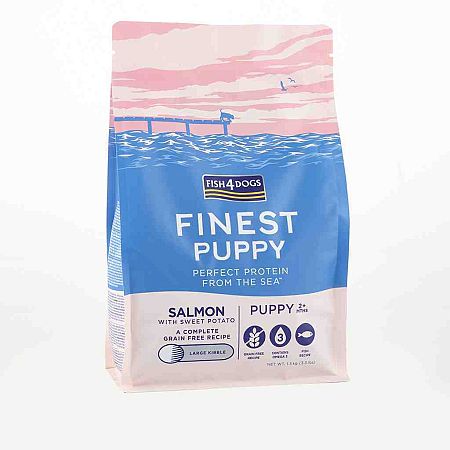 FISH4DOGS Granule veľké pre šteniatka Finest losos so sladkými zemiakmi 6 kg, 2m+