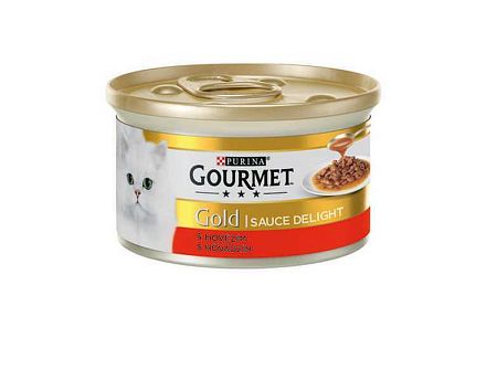 Gourmet Gold cat Sauce Delight s hovězím v omáčce 85 g