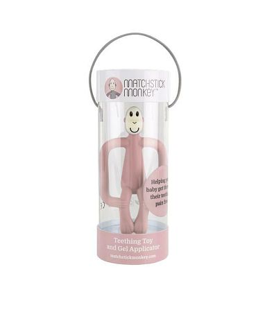 Hryzátko a zubná kefka - MATCHSTICK MONKEY DUSTY PINK