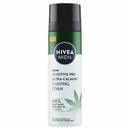 Nivea Men Sensitive Hemp pena na holenie s konopným olejom 200 ml