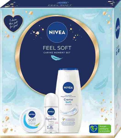 Nivea Soft Trio Sprchový gél 250 ml + roll-on 50 ml + krém 100 ml