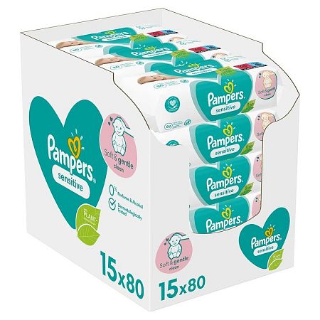 Pampers Fresh Clean Baby dětské čisticí ubrousky 15 balení = 1200 čisticích ubrousků