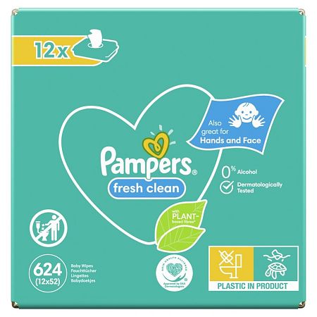 Pampers Vlhčené utierky Fresh Clean 12 x 52 ks