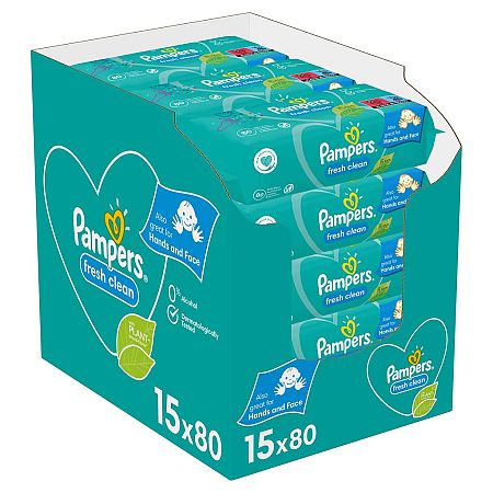 Pampers Wipes Box 1200ks (15x80) Fresh clean