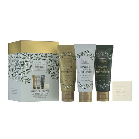 Scottish Fine Soaps Ginger, Clove & Mistletoe sprchový gél 75 ml + tuhé mydlo 40 g + krém na ruky 75 ml + telové maslo 75 ml