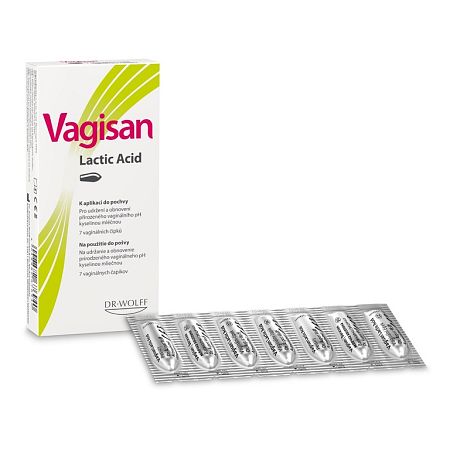 Vagisan Lactic Acid vaginálne čapíky s kyselinou mliečnou 7 ks