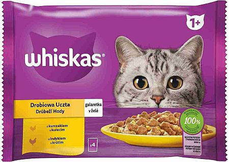 Whiskas Casserole Hydinový výber v želé 4 x 85 g