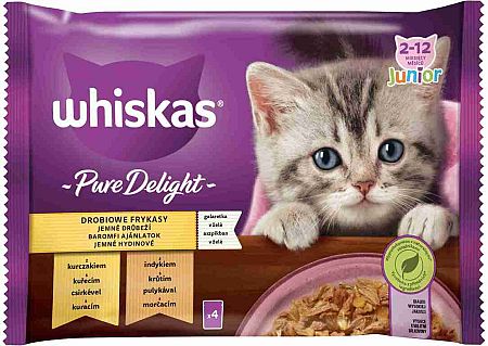 Whiskas Pure Delight Junior drůb. v želé 4 x 85 g